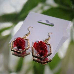 Resin Dried Flower Earrings